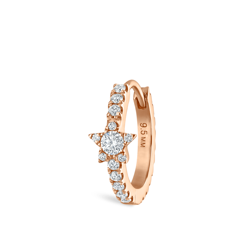 Diamond Star Eternity Hoop Earring