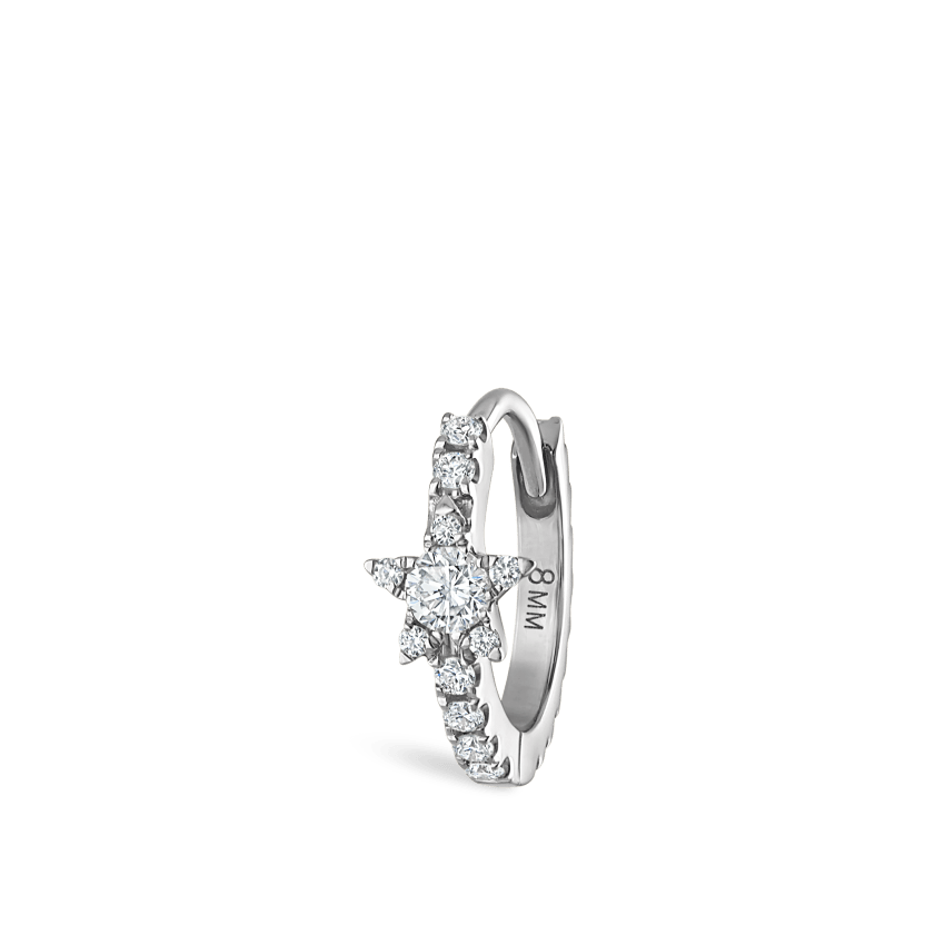 Diamond Star Eternity Hoop Earring