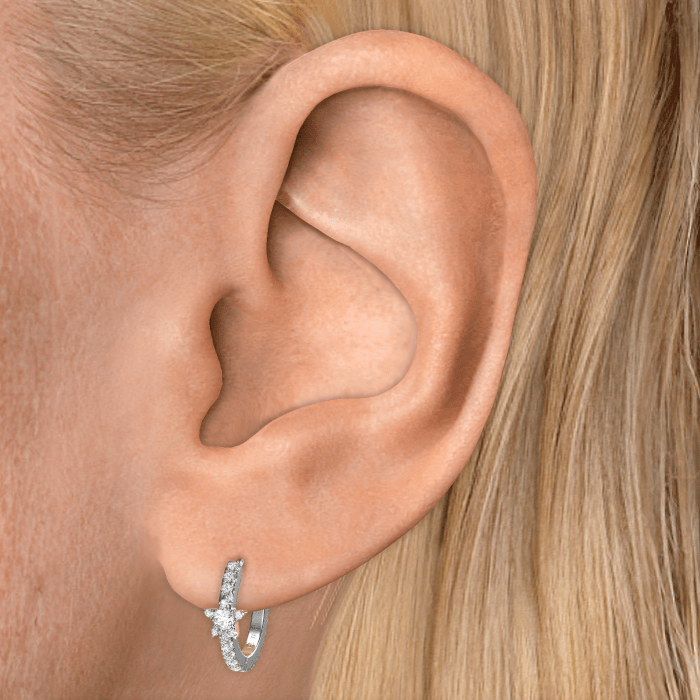 Diamond Star Eternity Hoop Earring