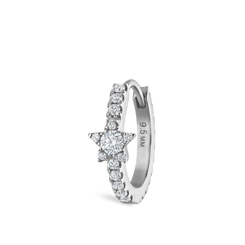 Diamond Star Eternity Hoop Earring