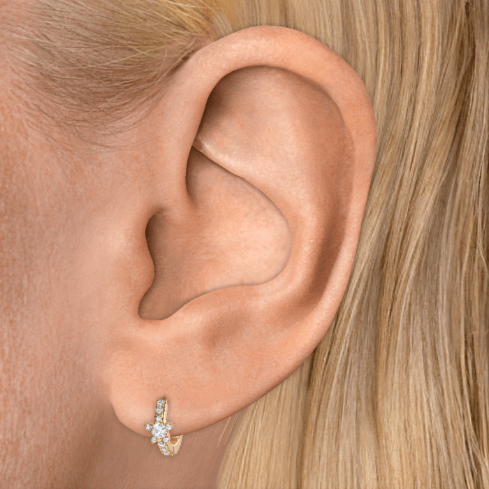 Diamond Star Eternity Hoop Earring