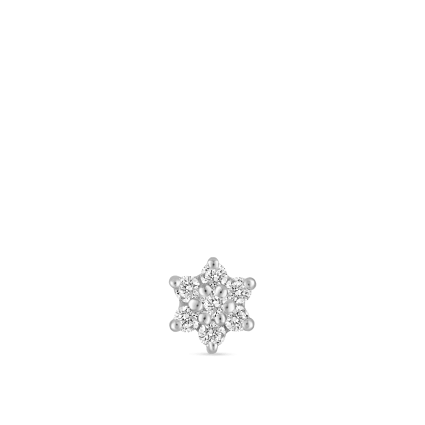 Diamond Flower Threaded Stud Earring