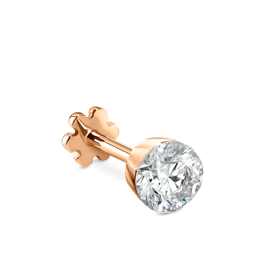 Invisible Set Diamond Threaded Stud Earring