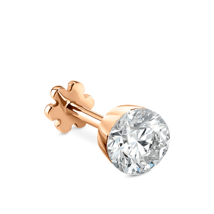 Invisible Set Diamond Threaded Stud Earring