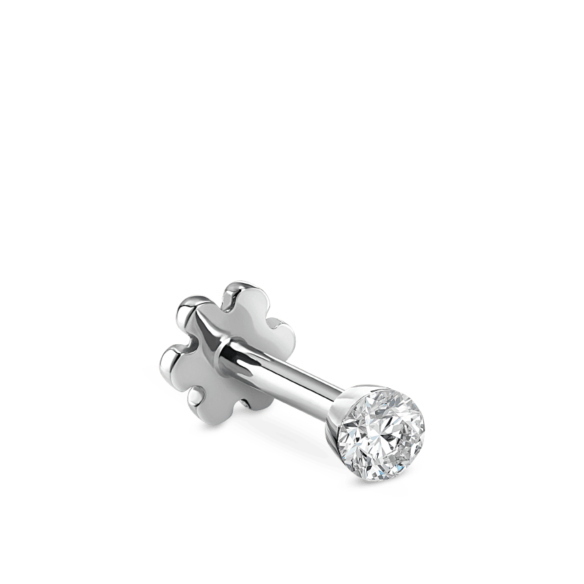 Invisible Set Diamond Threaded Stud Earring