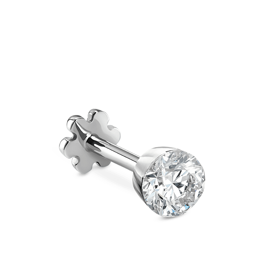 Invisible Set Diamond Threaded Stud Earring