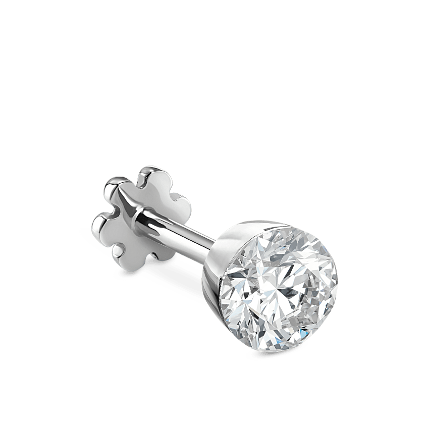 Invisible Set Diamond Threaded Stud Earring