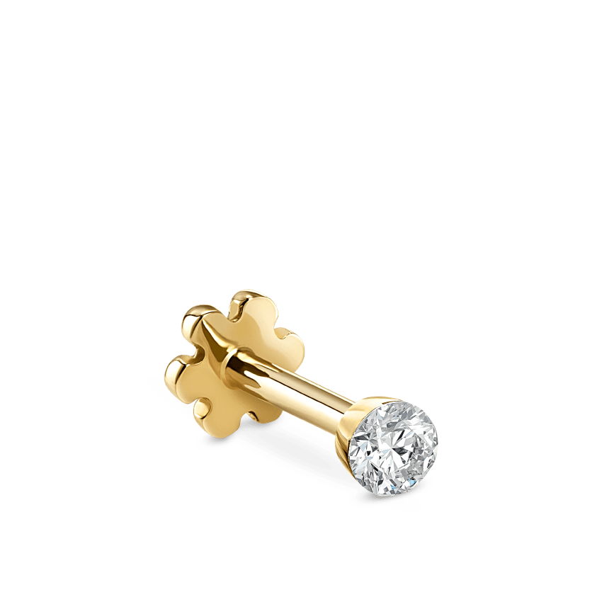 Invisible Set Diamond Threaded Stud Earring
