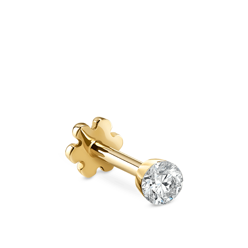 Invisible Set Diamond Threaded Stud Earring