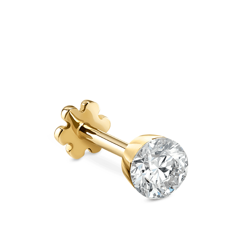 Invisible Set Diamond Threaded Stud Earring