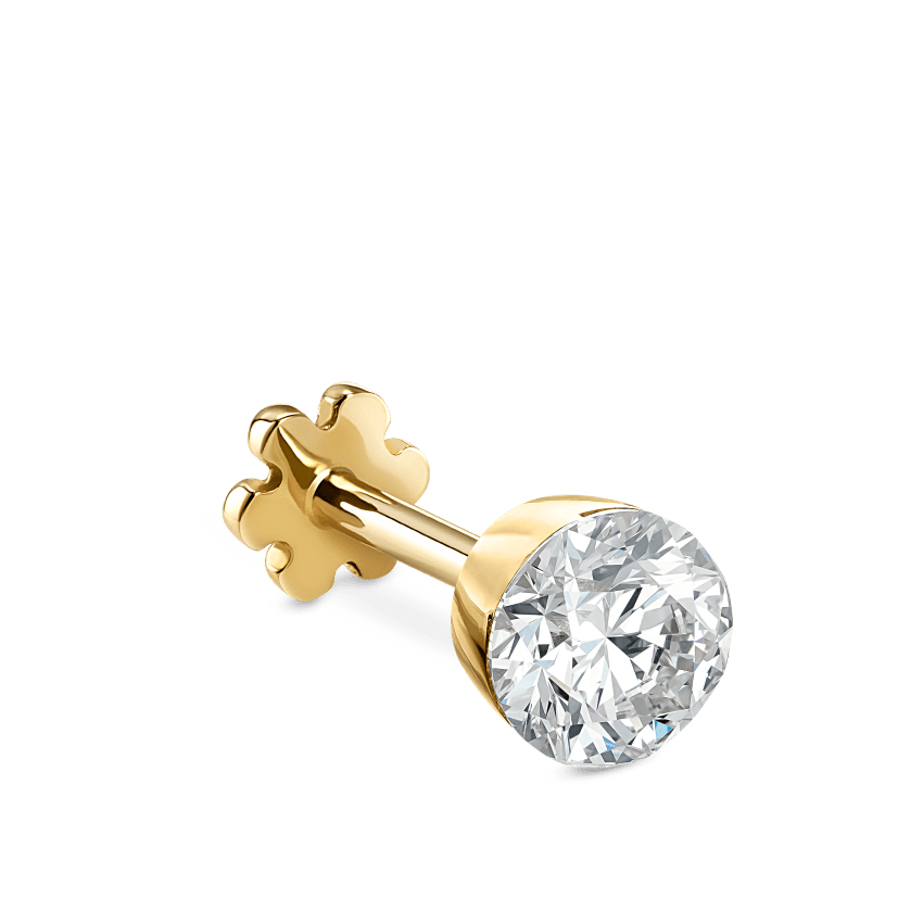 Invisible Set Diamond Threaded Stud Earring