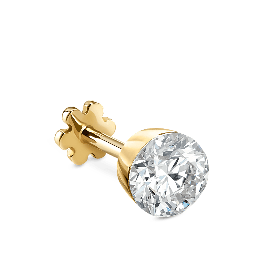 Invisible Set Diamond Threaded Stud Earring