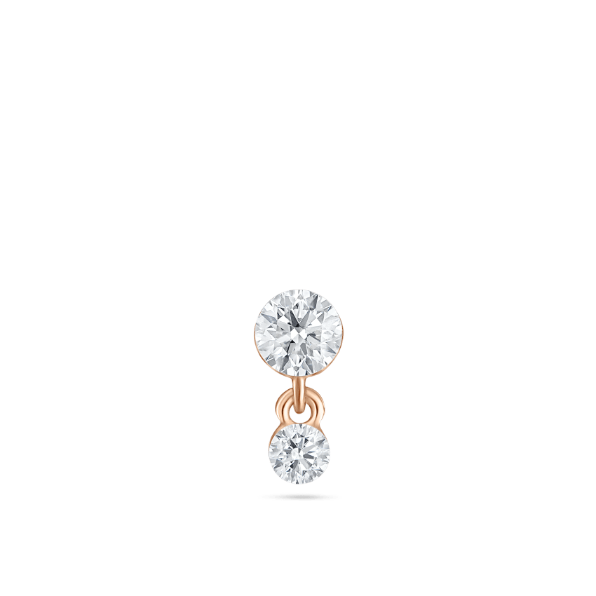 Invisible Set Diamond Dangle Threaded Stud Earring