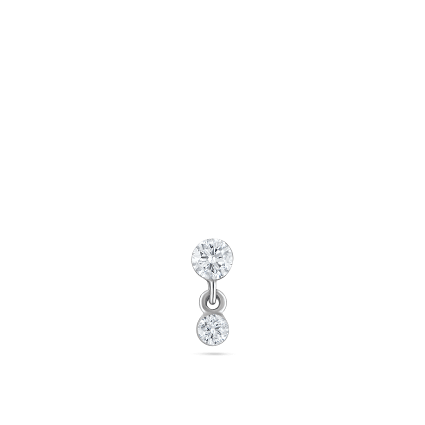 Invisible Set Diamond Dangle Threaded Stud Earring
