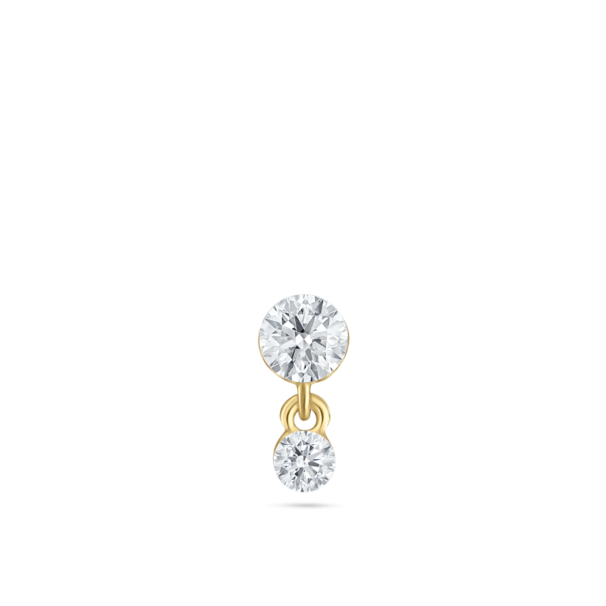 Invisible Set Diamond Dangle Threaded Stud Earring