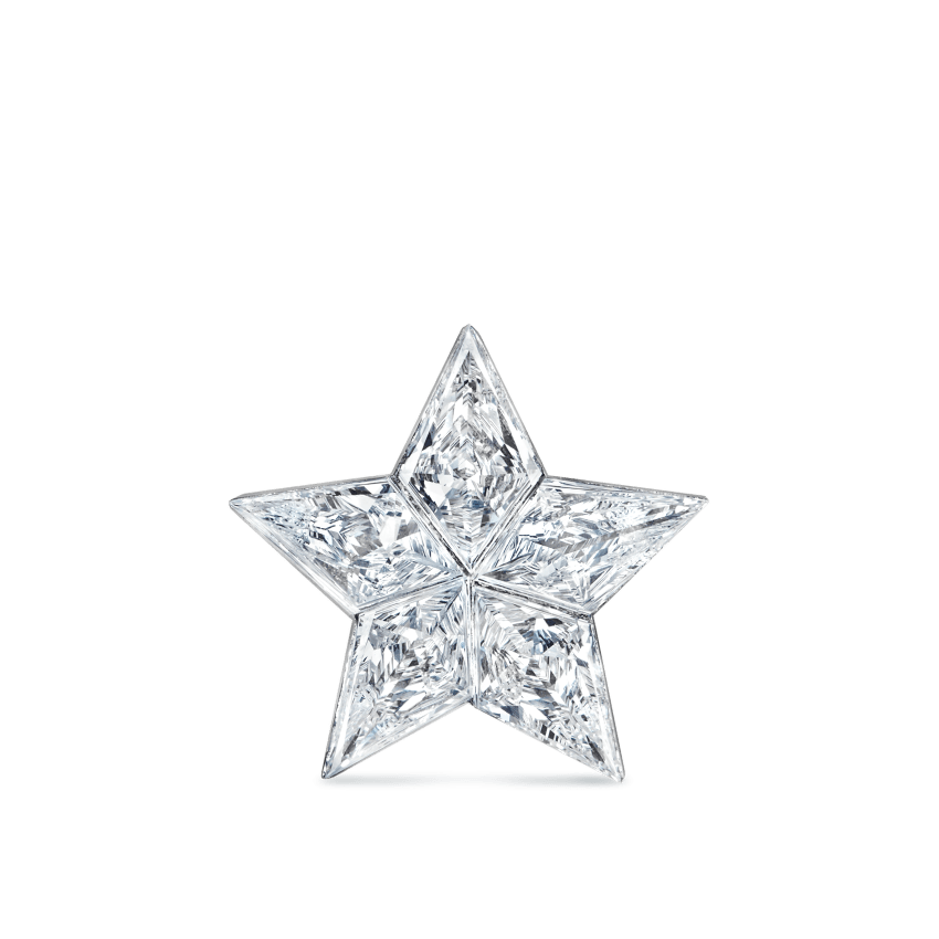 Invisible Set Diamond Star Threaded Stud Earring
