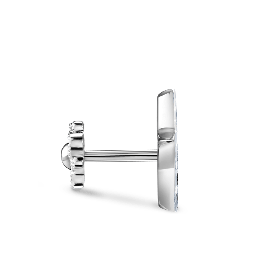 Invisible Set Diamond Star Threaded Stud Earring