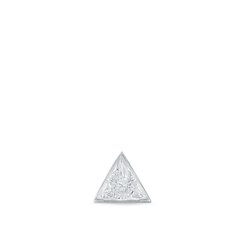 Invisible Set Triangle Diamond Threaded Stud Earring