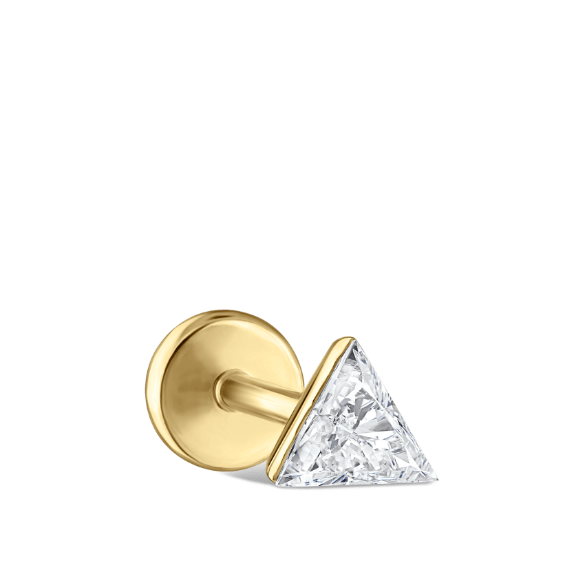 Invisible Set Triangle Diamond Threaded Stud Earring