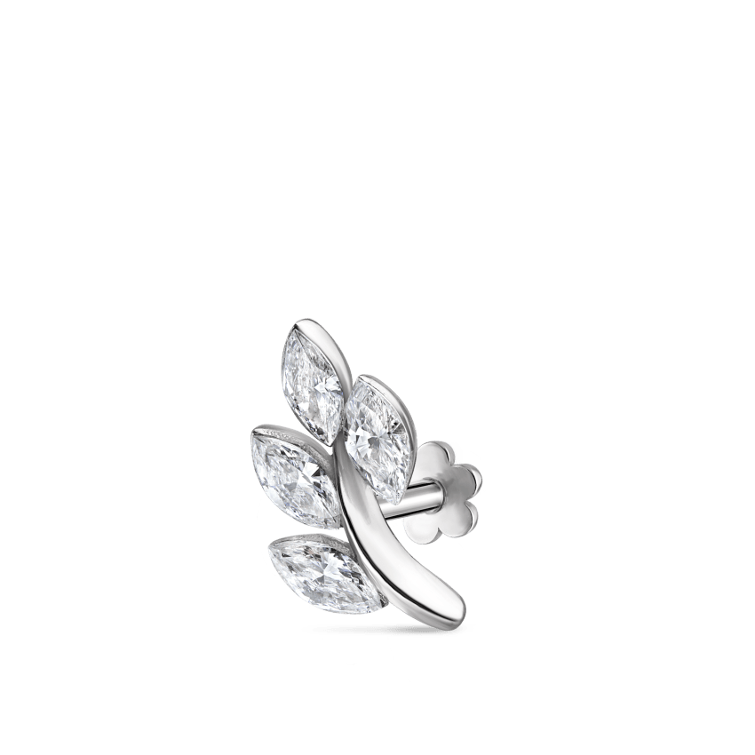 Diamond Vine Threaded Stud Earring