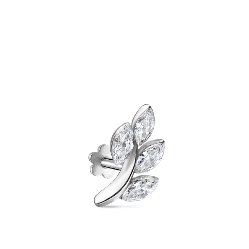Diamond Vine Threaded Stud Earring