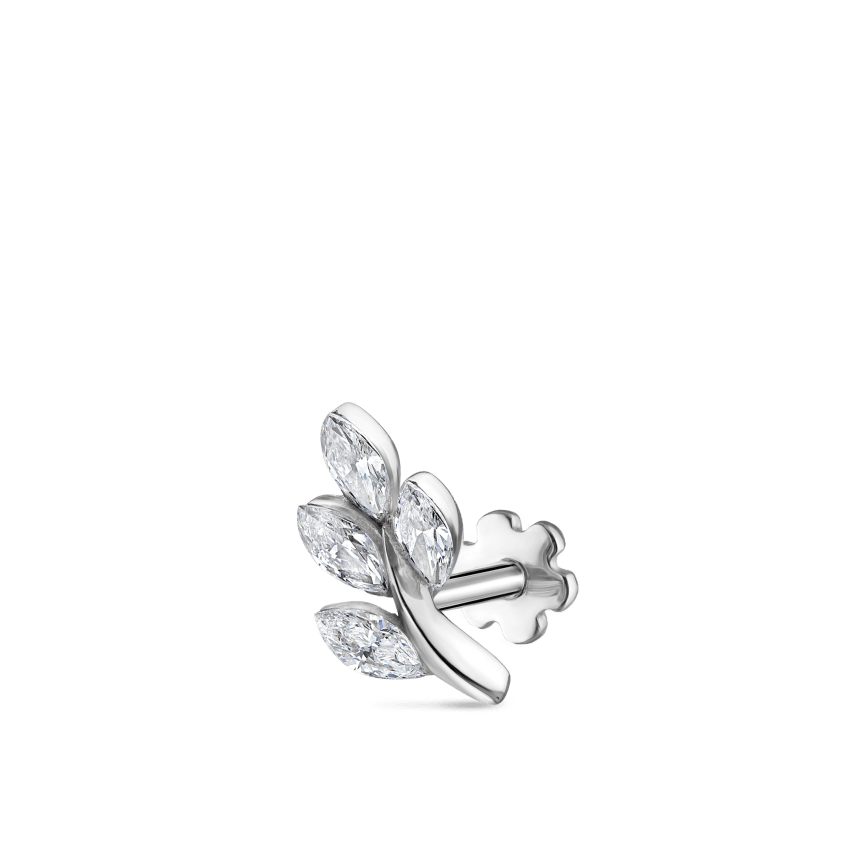 Diamond Vine Threaded Stud Earring