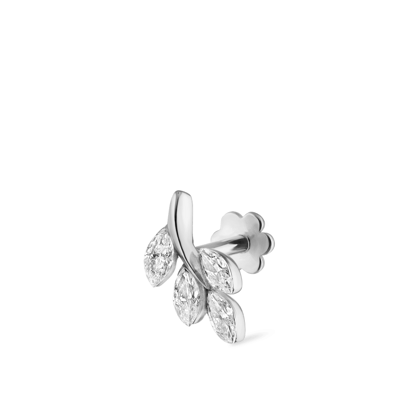 Diamond Vine Threaded Stud Earring