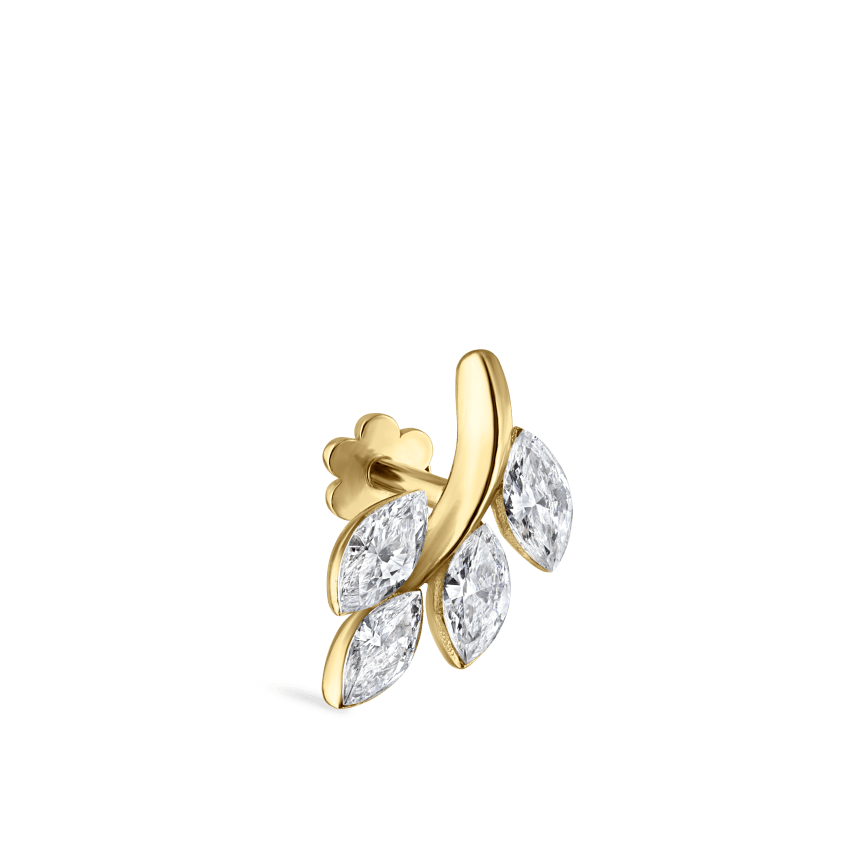 Diamond Vine Threaded Stud Earring