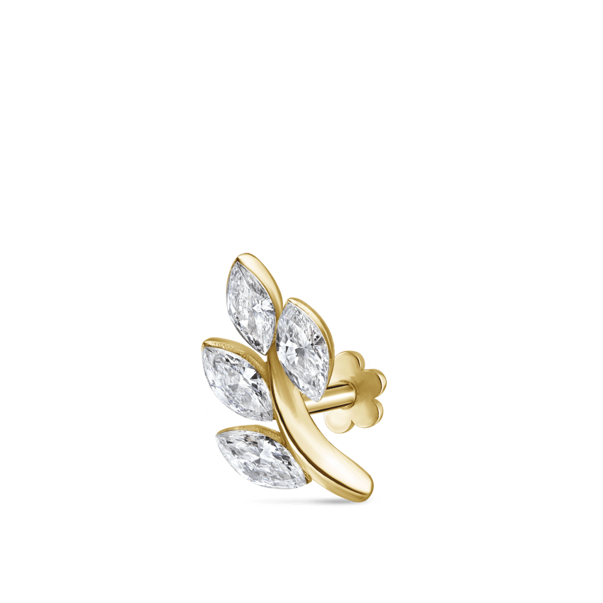 Diamond Vine Threaded Stud Earring