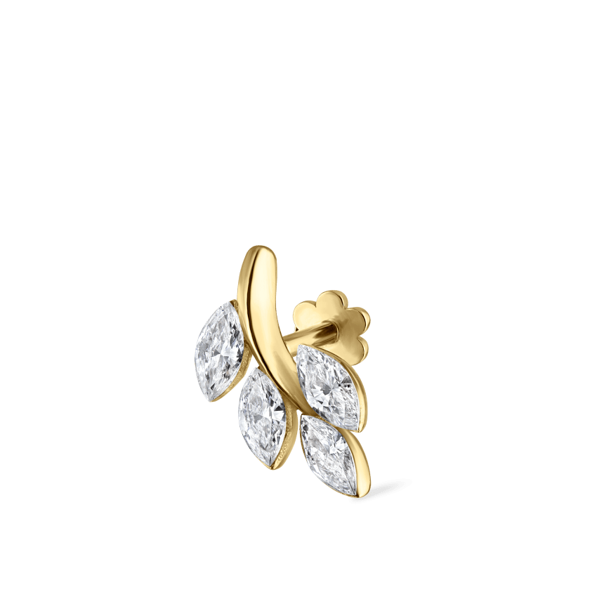 Diamond Vine Threaded Stud Earring