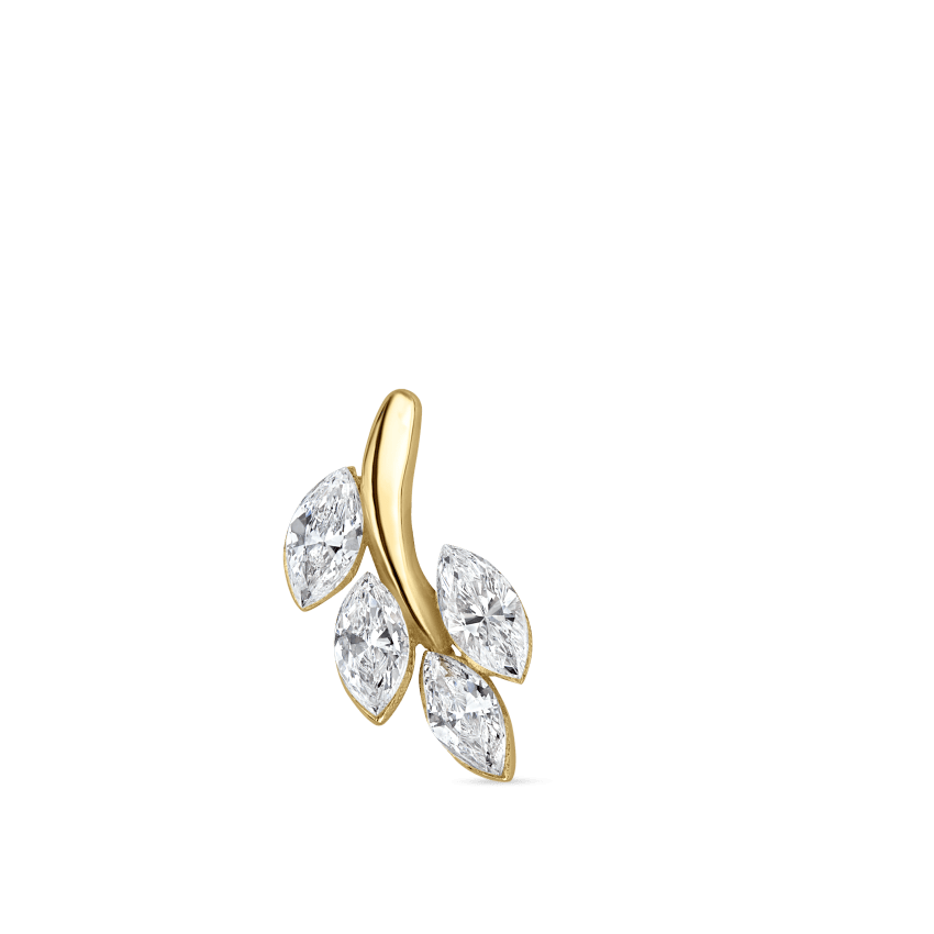 Diamond Vine Threaded Stud Earring