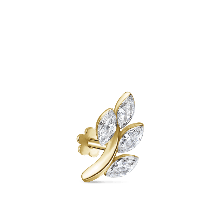 Diamond Vine Threaded Stud Earring