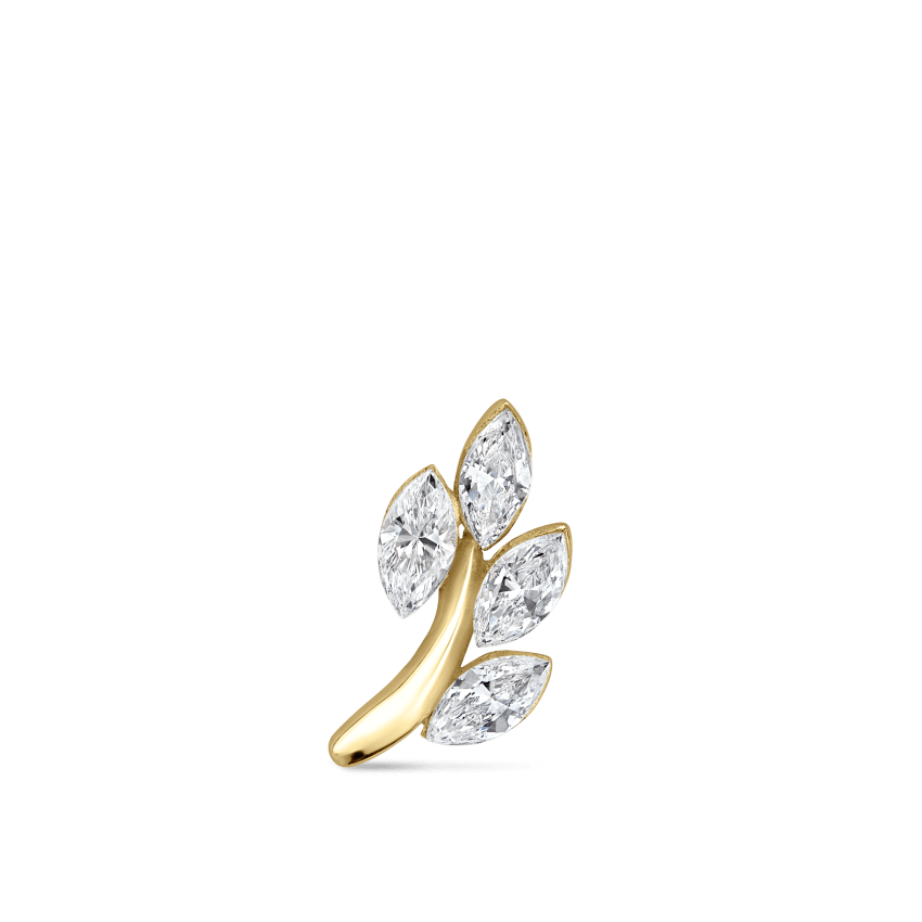 Diamond Vine Threaded Stud Earring