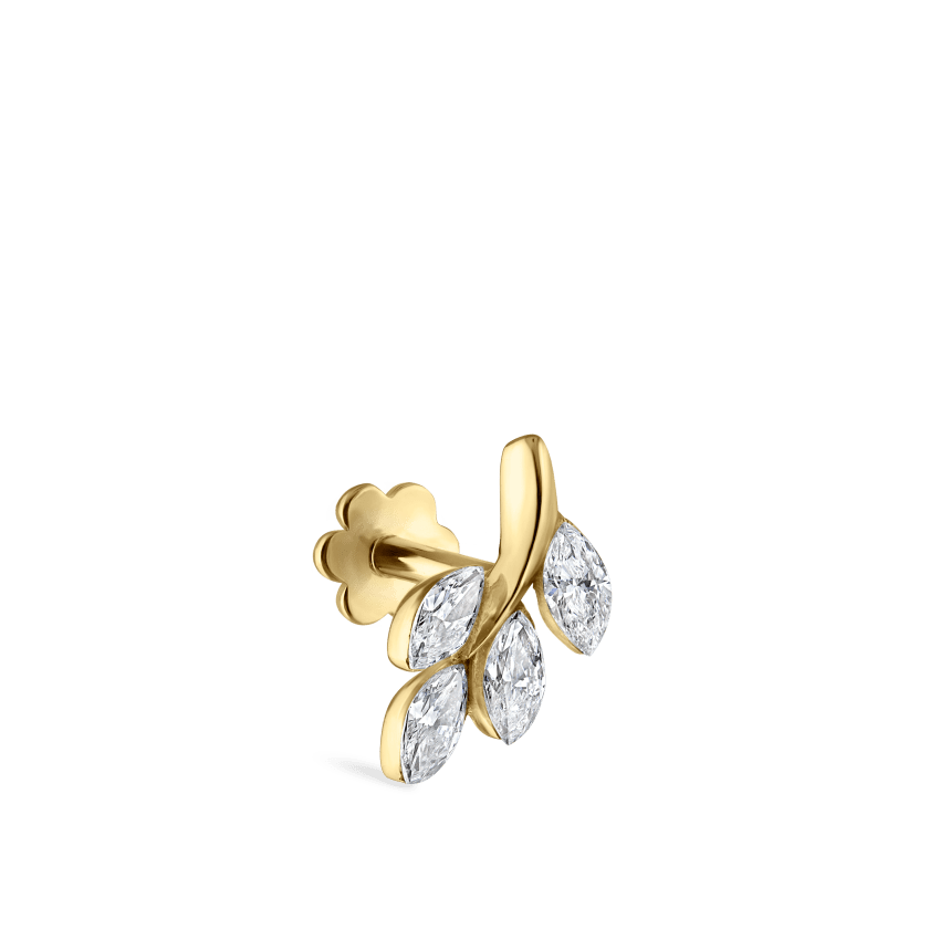 Diamond Vine Threaded Stud Earring
