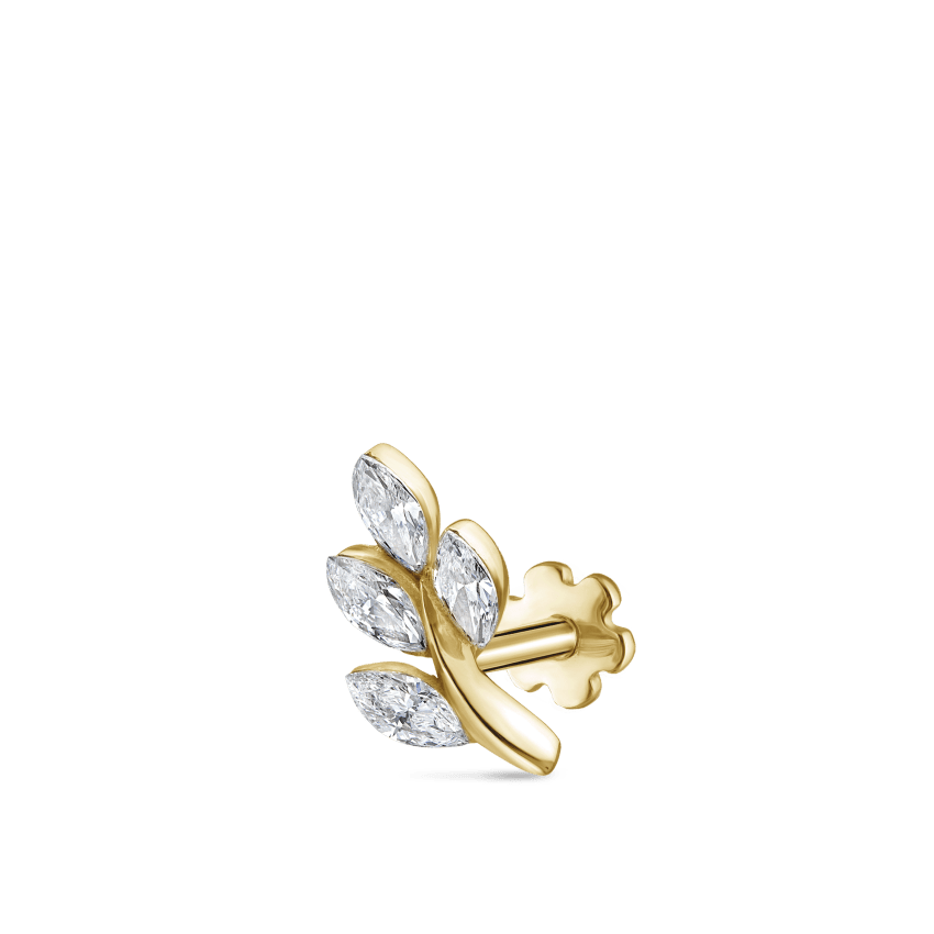 Diamond Vine Threaded Stud Earring