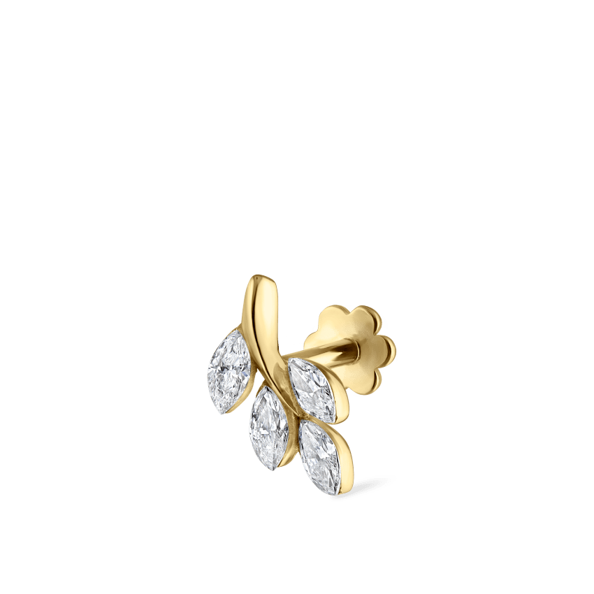 Diamond Vine Threaded Stud Earring