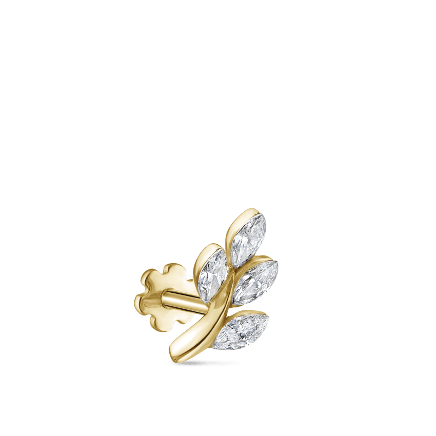 Diamond Vine Threaded Stud Earring