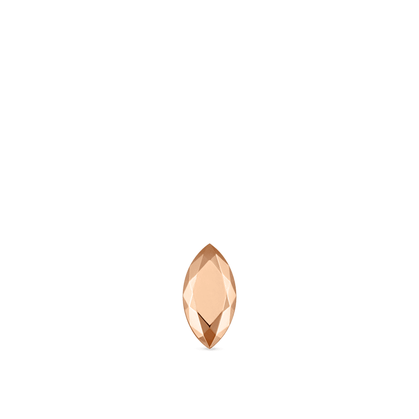 Faceted Gold Marquise Threaded Stud Earring