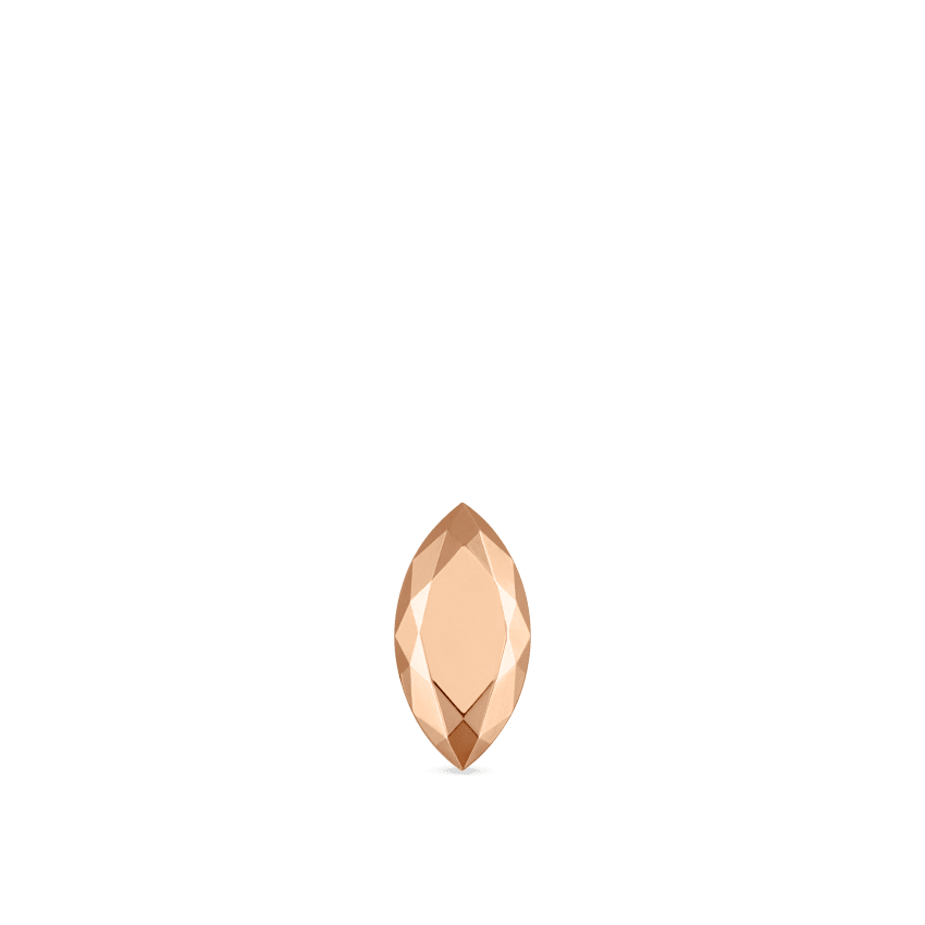 Faceted Gold Marquise Threaded Stud Earring