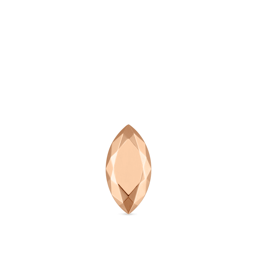 Faceted Gold Marquise Threaded Stud Earring