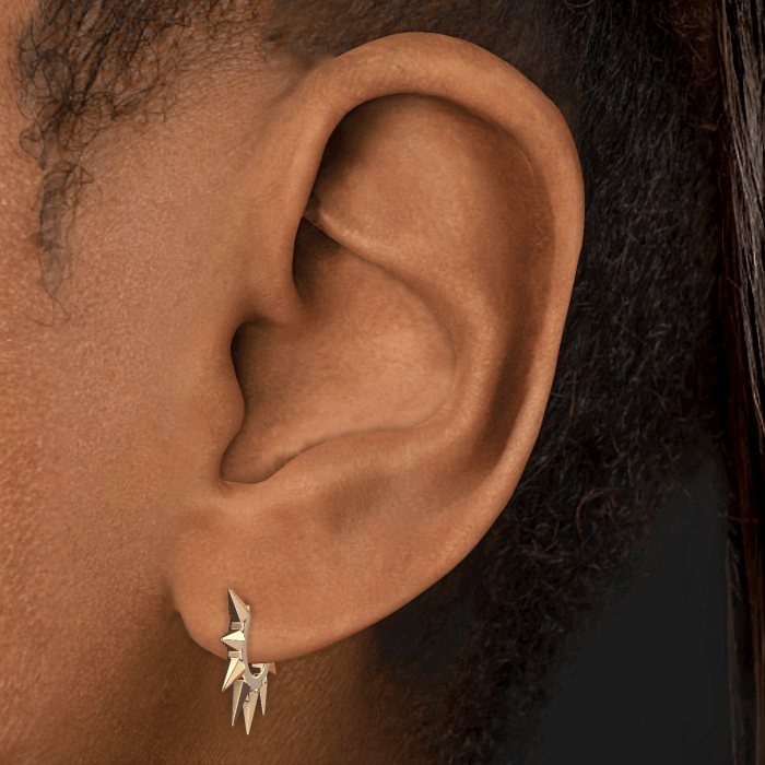 Metal Mohawk Hoop Earring