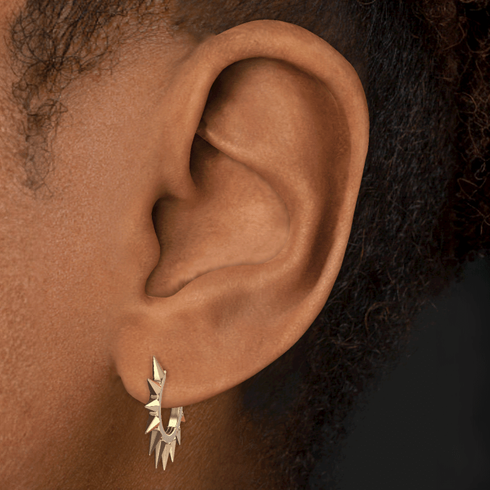 Metal Mohawk Hoop Earring