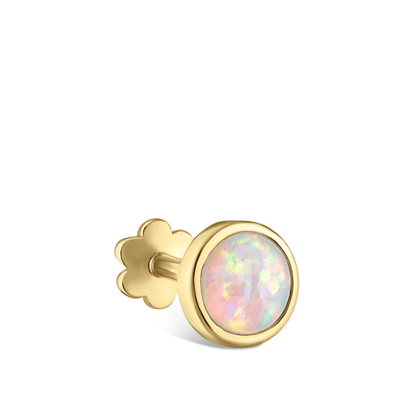 Opal Threaded Stud Earring
