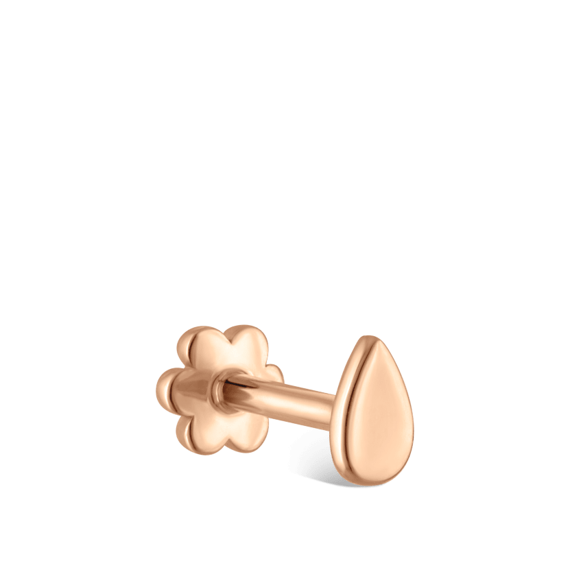 Plain Pear Shaped Threaded Stud Earring