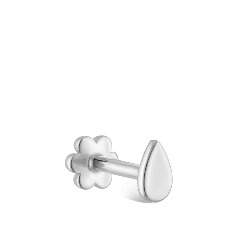 Plain Pear Shaped Threaded Stud Earring