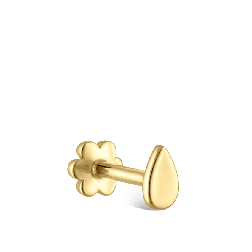 Plain Pear Shaped Threaded Stud Earring