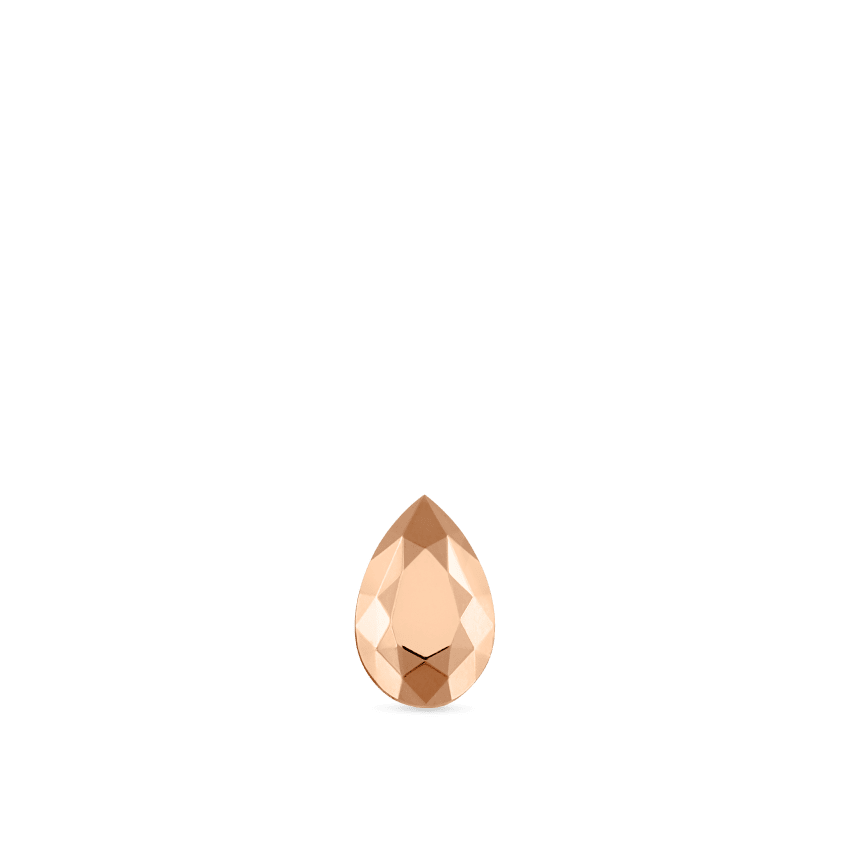 Faceted Gold Pear Threaded Stud Earring