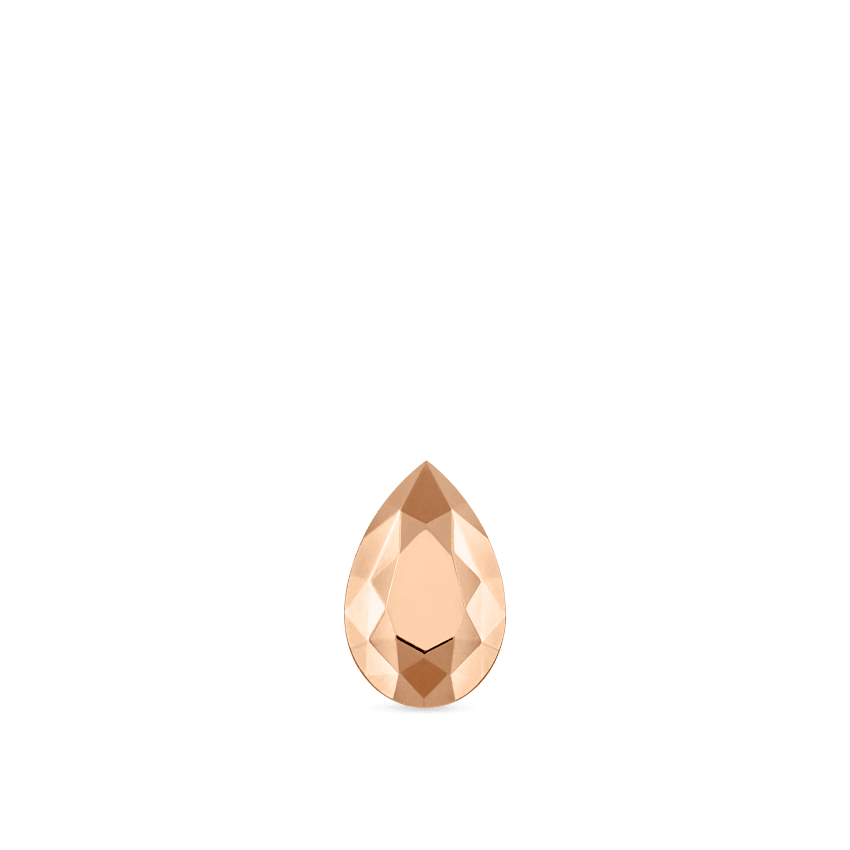 Faceted Gold Pear Threaded Stud Earring