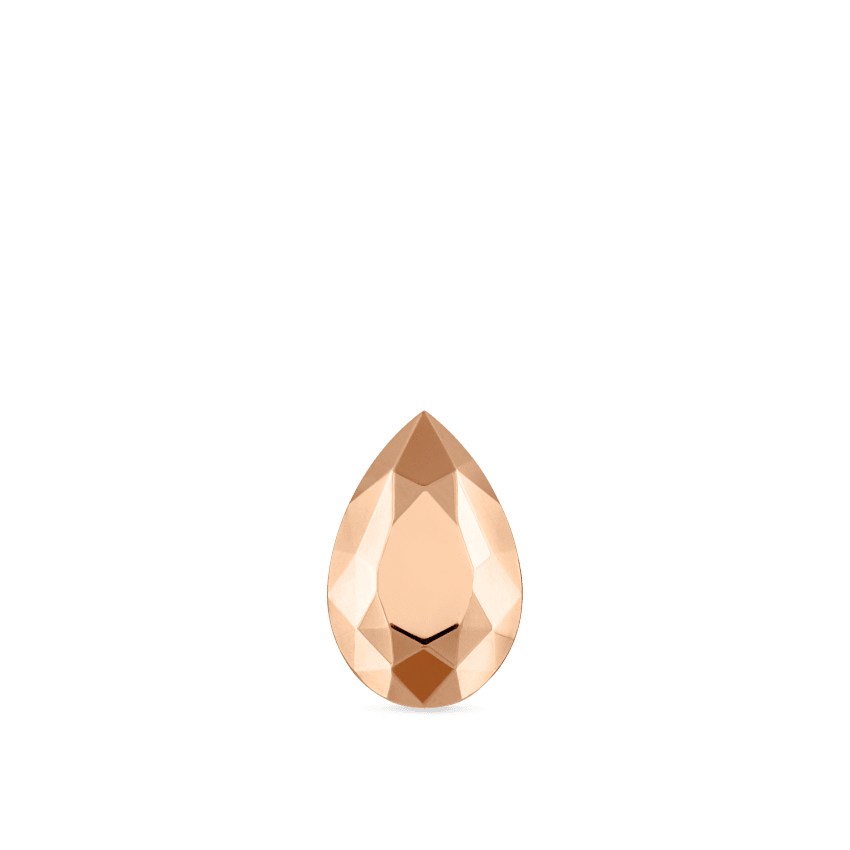 Faceted Gold Pear Threaded Stud Earring