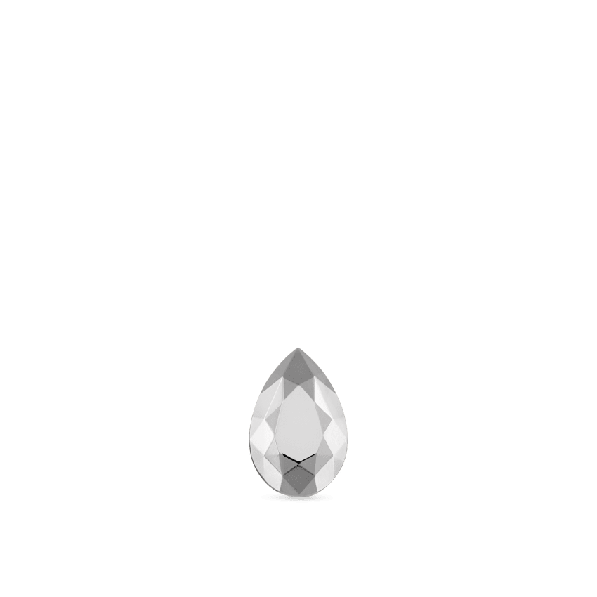 Faceted Gold Pear Threaded Stud Earring
